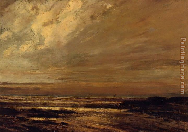 The Beach at Trouville at Low Tide 2 painting - Gustave Courbet The Beach at Trouville at Low Tide 2 art painting